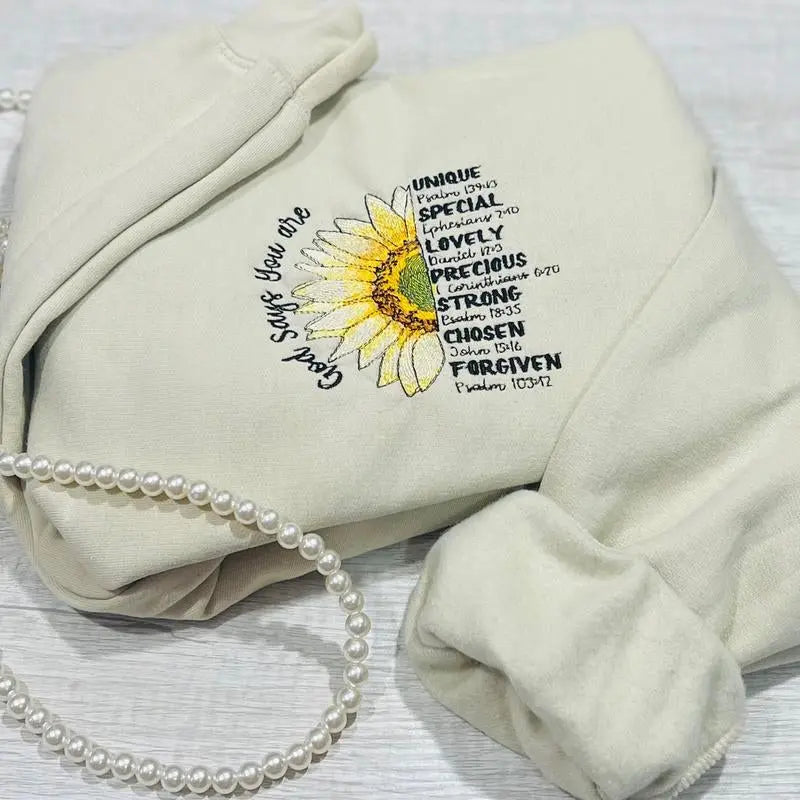Sunflower Faith Embroidery Sweatshirt.