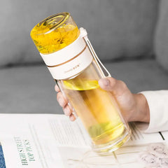 Glass Water Bottle With Tea Infuser Filter Tea Separation Double Wall Glass Bottle Leakproof Water Bottle Know You're Still Able