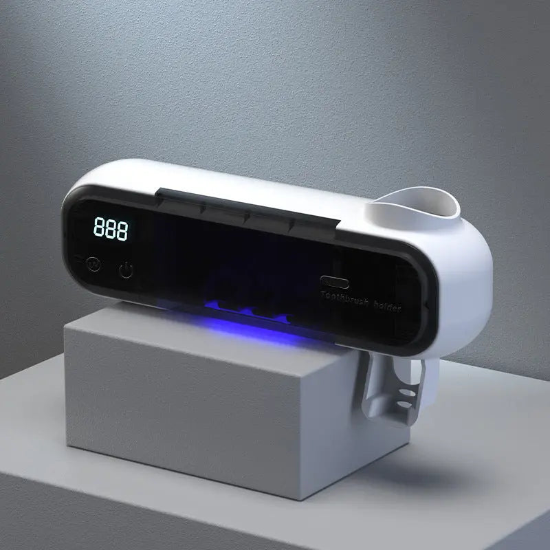 UV Sterilizing Tooth Cup No-Drill Toothbrush Sterilizer With Electric Drying Storage Rack For Organization Know You're Still Able