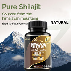 Shilajit Capsules, Ashwagandha, Gokshura, 85 Trace Minerals, High Potency Gold Grade Himalayan Shilajit Supplements, 60 Capsules For Women And Men