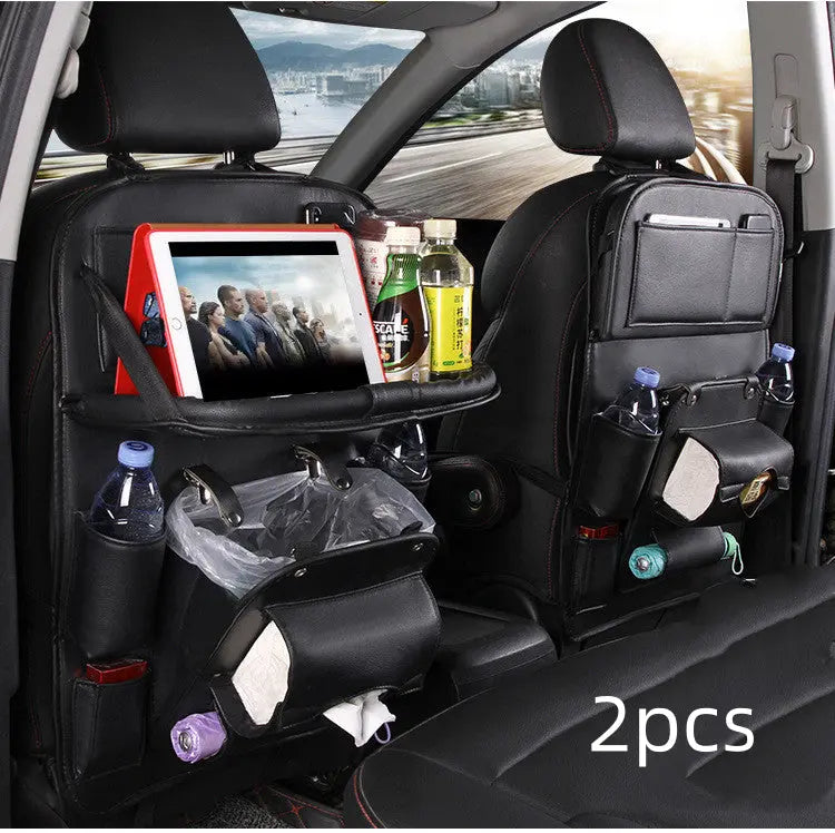 PU Leather Car Storage Bag Multifunction Seat Back Tray Hanging Bag Waterproof Car Organizer Automotive Interior Accessories Know You're Still Able