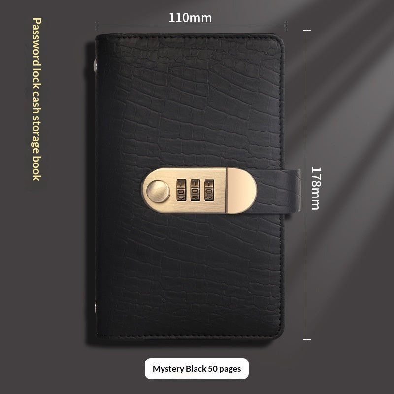 Cash Savings Book with Password Lock – Financial Storage & Budget Organizer Notebook for Money Saving, Expense Tracking & Secure Cash Management