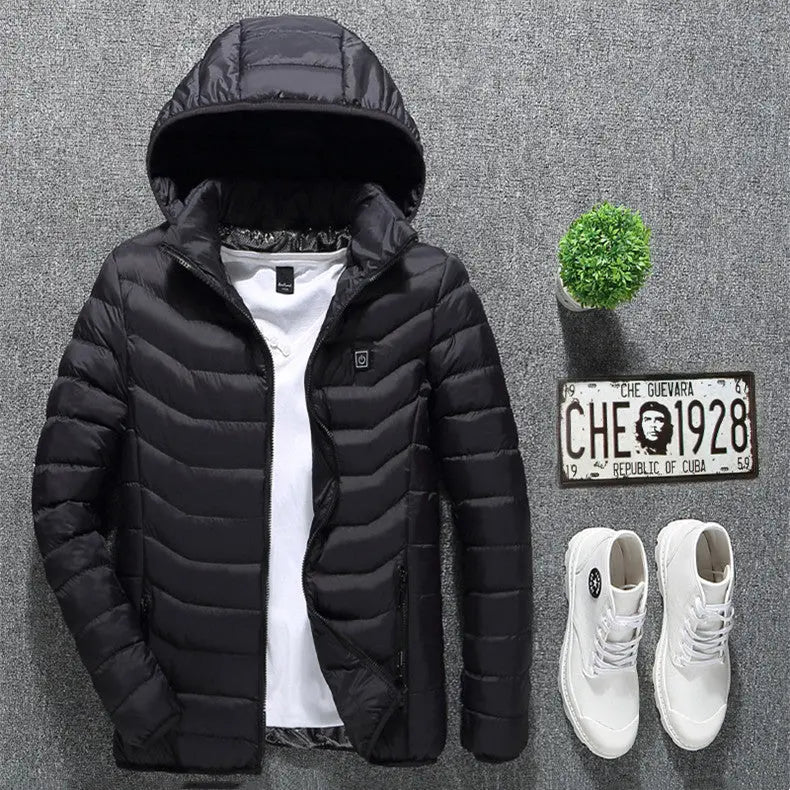 Winter Heated Jacket USB Electric Cotton Coat Zip-up Heater Thermal Clothing Heating Vest For Men Know You're Still Able