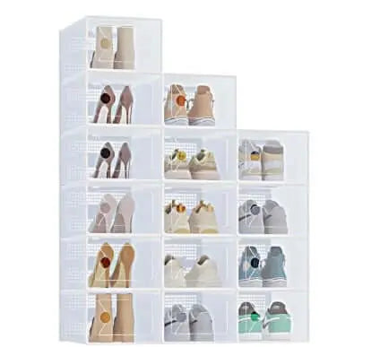 Stackable Shoe Storage Box With Lid, Large Shoe Rack And Storage Shelf, Shoe Display And Storage Container Know You're Still Able