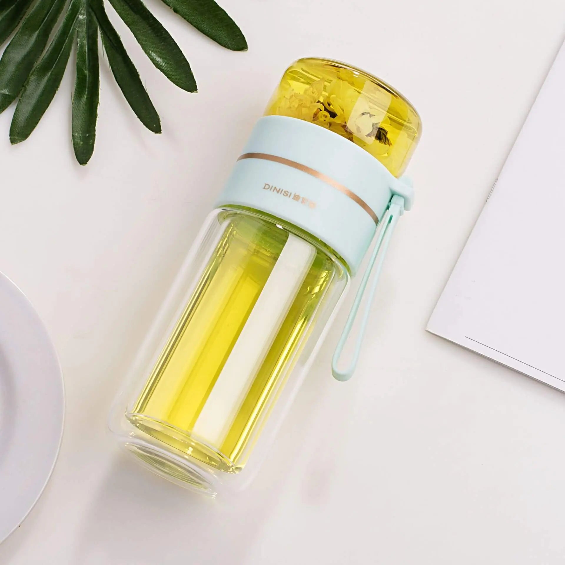Glass Water Bottle With Tea Infuser Filter Tea Separation Double Wall Glass Bottle Leakproof Water Bottle Know You're Still Able