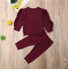 Newborn Baby Boys Girls Ruffles Jumper Solid Long Sleeve Sweatshirt Tops Pants Infant Kids 2Pcs Outfits Clothes Set Fall Clothes Know You're Still Able