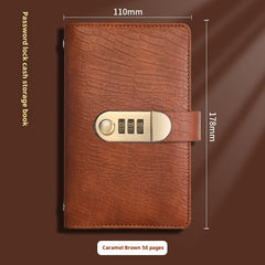 Cash Savings Book with Password Lock – Financial Storage & Budget Organizer Notebook for Money Saving, Expense Tracking & Secure Cash Management