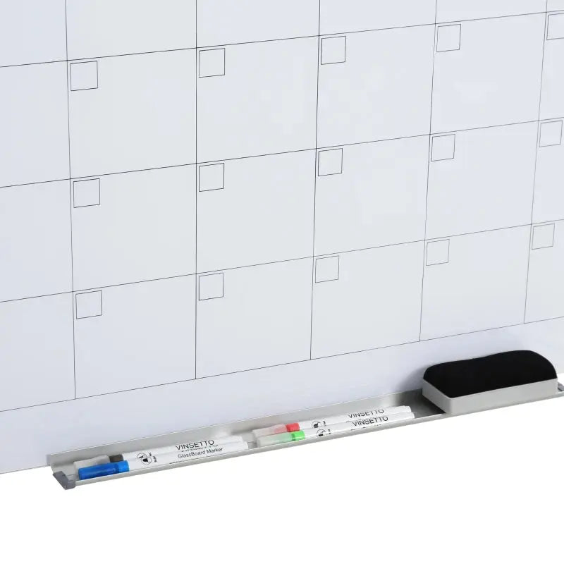 Dry Erase Wall Calendar Glass Whiteboard Monthly Planner For Homeschool Supplies & Home Office Organization With 4 Markers And 1 Eraser,Frameless Know You're Still Able