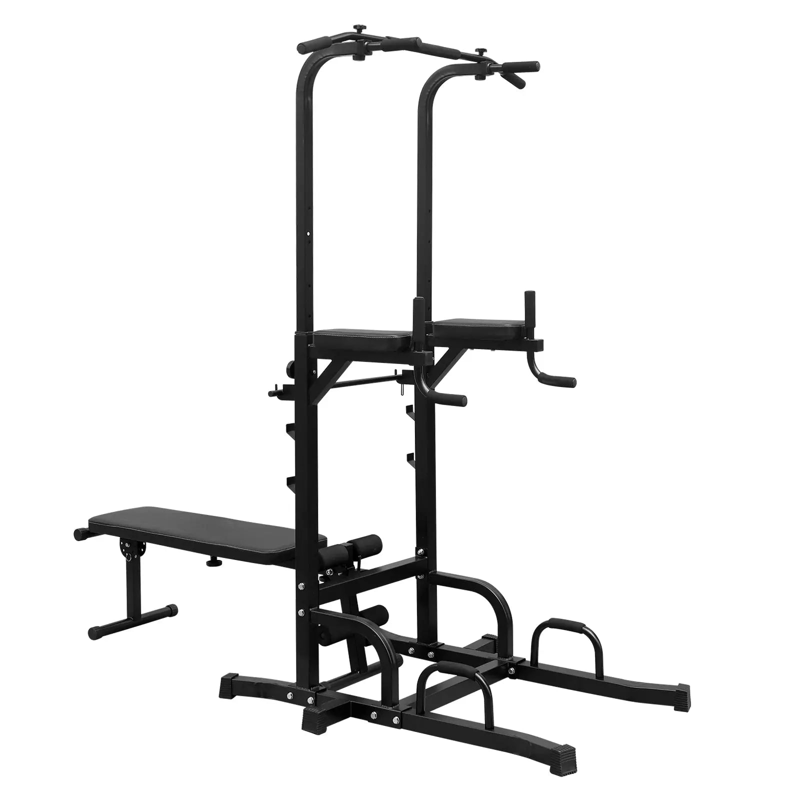 Power Tower With Bench Pull Up Bar Dip Station Adjustable Height Dip Stand Heavy Duty Multi-Function Fitness Rack Know You're Still Able