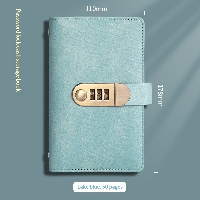 Cash Savings Book with Password Lock – Financial Storage & Budget Organizer Notebook for Money Saving, Expense Tracking & Secure Cash Management