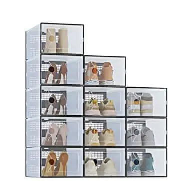 Stackable Shoe Storage Box With Lid, Large Shoe Rack And Storage Shelf, Shoe Display And Storage Container Know You're Still Able