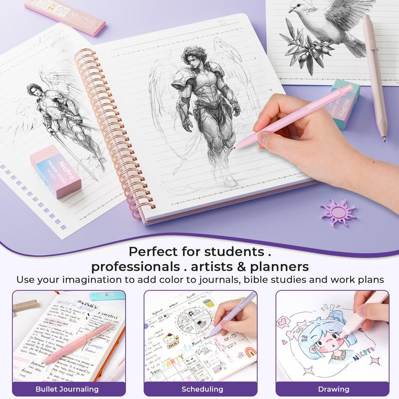 Nicpro 76PCS Bible Study Supplies Journaling Kit with Tabs, Notebook, Highlighter and Pen Case - Annotation Kit, Study Group Essentials Accessories Set for Women, Students, Beginner Christian Gifts