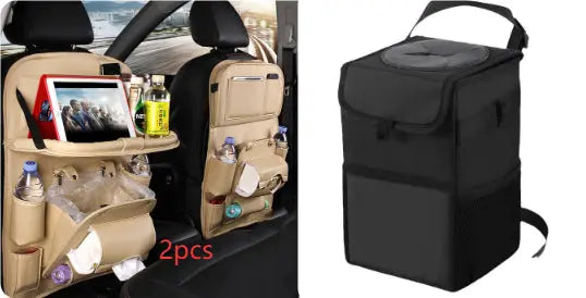 PU Leather Car Storage Bag Multifunction Seat Back Tray Hanging Bag Waterproof Car Organizer Automotive Interior Accessories Know You're Still Able