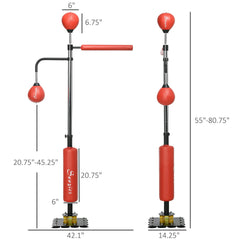 4.6'-6.7' Speed Bag Boxing Bag Stand, Reflex Bag Boxing Training Equipment, Speed Punching Bag, Red Know You're Still Able