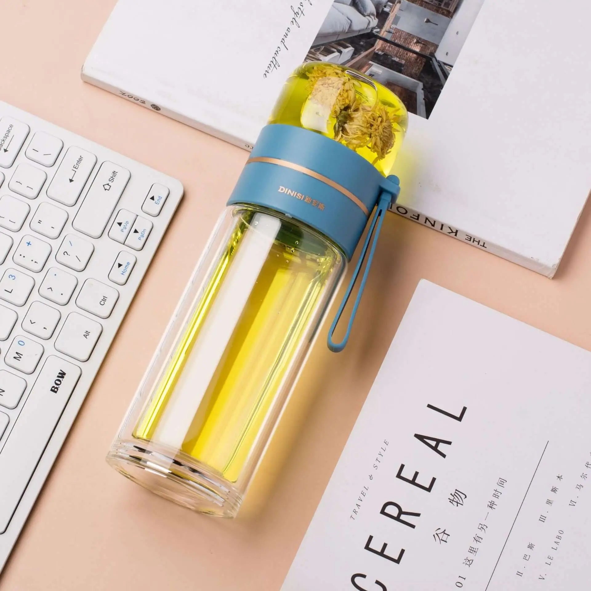 Glass Water Bottle With Tea Infuser Filter Tea Separation Double Wall Glass Bottle Leakproof Water Bottle Know You're Still Able
