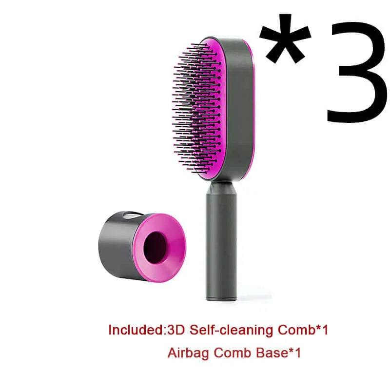 Self Cleaning Hair Brush For Women One-key Cleaning Hair Loss Airbag Massage Scalp Comb Anti-Static Hairbrush Know You're Still Able