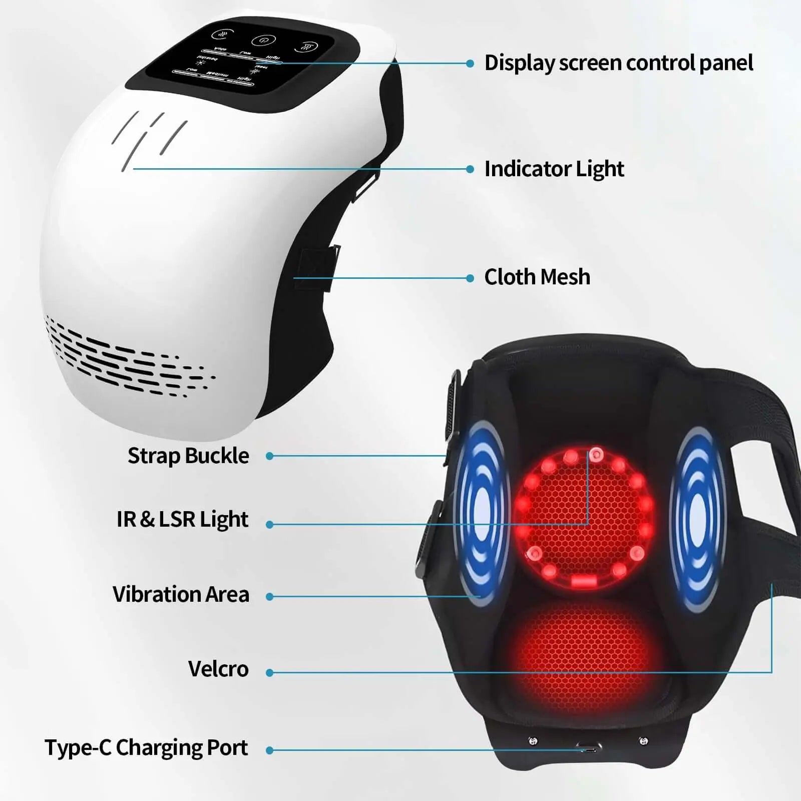 Intelligent Home Use Electric Intelligent Kneading Heating Knee Massager Rechargeable Pain Relief Infrared Laser Vibration Knee Massager Know You're Still Able