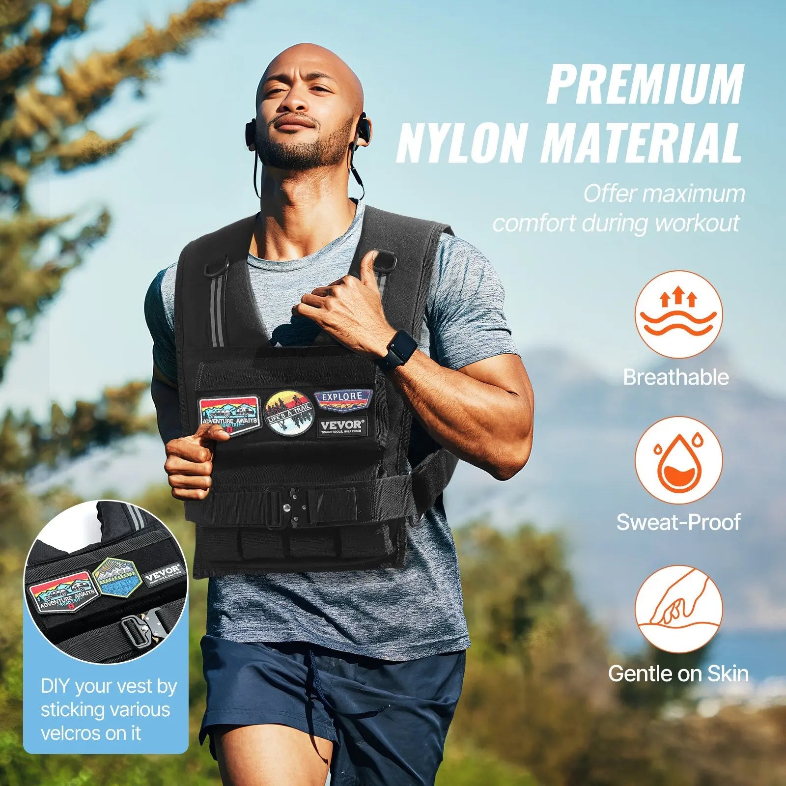 Adjustable Weighted Vest, 35lb Weight Vest With Iron Weights, Shoulder Pad, And Reflective Stripe, Body Weight Vest Exercise Set For Men Women, Workout Equipment For Strength Training Running Know You're Still Able