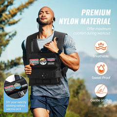 Adjustable Weighted Vest, 35lb Weight Vest With Iron Weights, Shoulder Pad, And Reflective Stripe, Body Weight Vest Exercise Set For Men Women, Workout Equipment For Strength Training Running Know You're Still Able