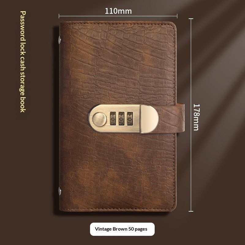 Cash Savings Book with Password Lock – Financial Storage & Budget Organizer Notebook for Money Saving, Expense Tracking & Secure Cash Management