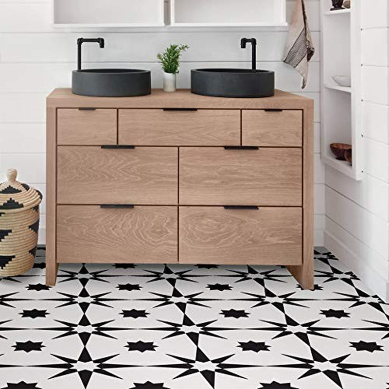 Floorpops FP2948 Altair Peel & Stick Floor Tile, Black
