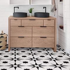 Floorpops FP2948 Altair Peel & Stick Floor Tile, Black