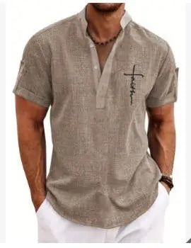 Men's casual suit 3D printed zipper short sleeved polo shirt Know You're Still Able