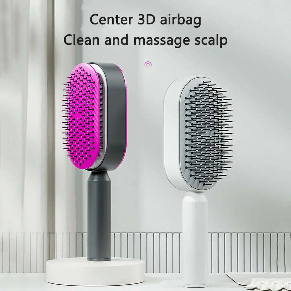 Self Cleaning Hair Brush For Women One-key Cleaning Hair Loss Airbag Massage Scalp Comb Anti-Static Hairbrush Know You're Still Able