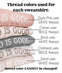 Embroidered GOD IS GOOD Sweatshirt | Christian Crewneck | Christian Sweatshirt | Faith Sweatshirt | Embroidered Crewneck