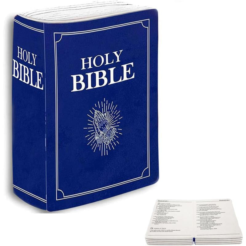 Holy Bible Plush Pillow – Book Shape, Openable Design, Inspirational Bible Verse, Cozy Beige Throw Pillow for Home Decor and Faithful Comfort Generic Generic