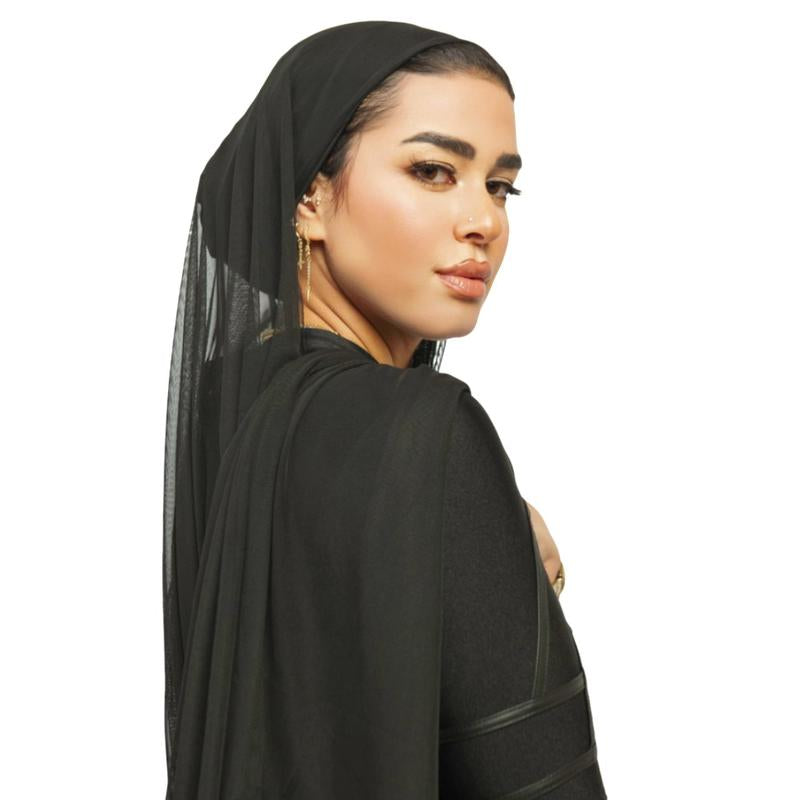 2 in 1 Instant Swim and Gym Hijab Quick Dry Waterproof Undercap with Presewen Mesh Hijab Casual Black