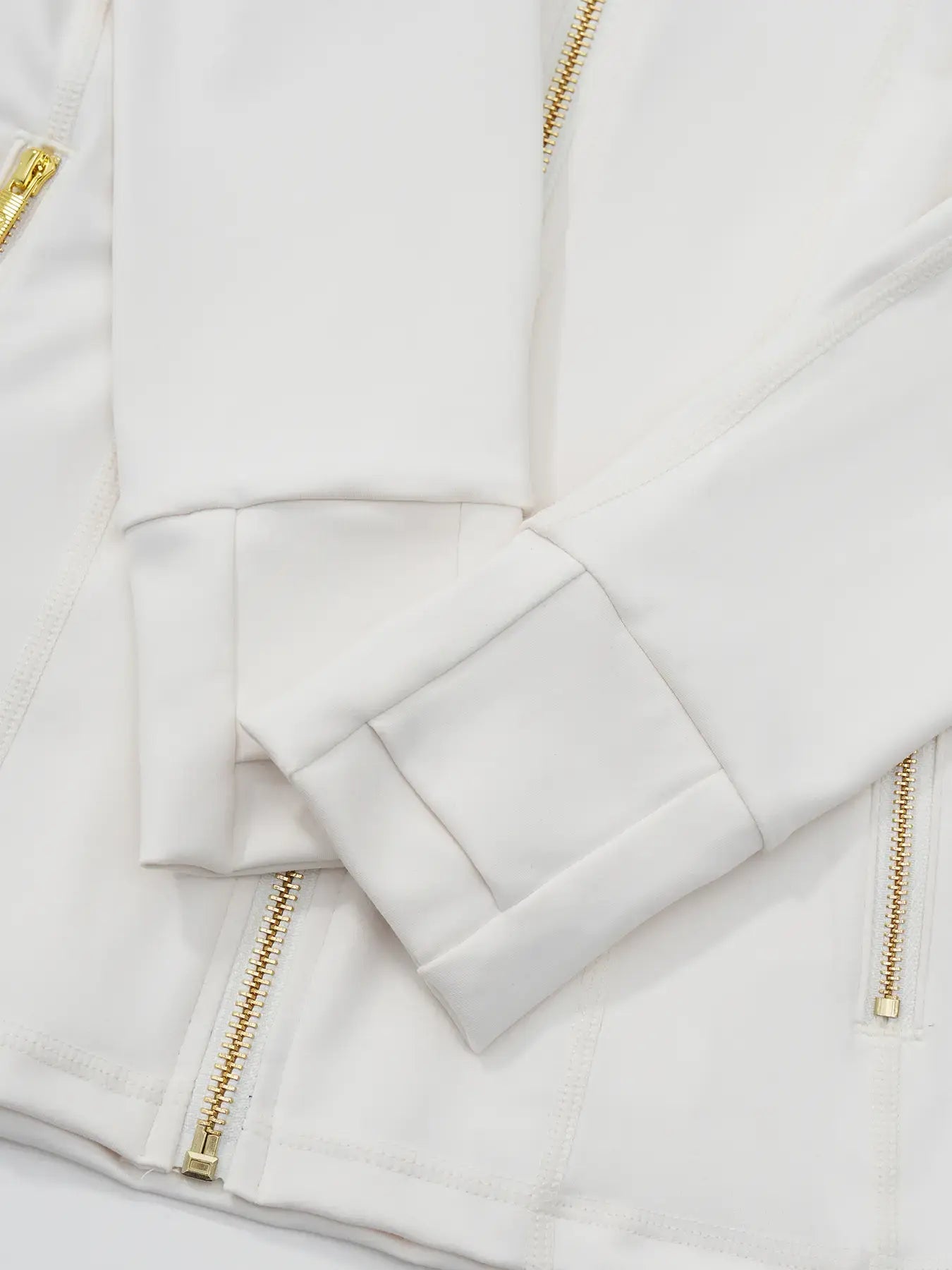 【Golden Zipper】【Gardenia Fragrance】Soft Brushed Women'S Sporty Jacket, 25'' Inseam Leggings. Golden Zipper Jacket with Pockets, Yoga Pants, Thumbholes Design, Casual Wear for Women Know You're Still Able