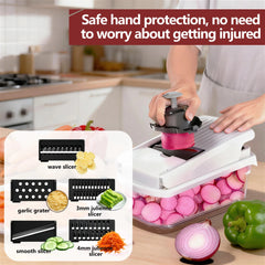 Snofrid Vegetable Chopper,15-In-1 Multifunctional Food Chopper,Professional Onion Chopper with 8 Blades,Vegetable Cutter with Container for Salad,Potato,Carrot,And Garlic; Essential Kitchen Tool Know You're Still Able