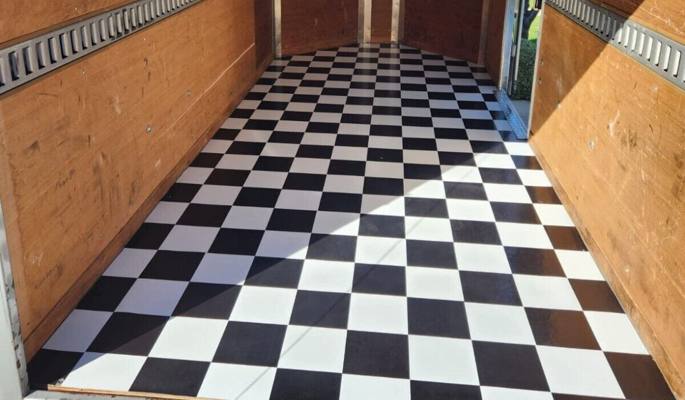 Black and White Vinyl Peel and Stick Tile Square 20 PK Luxury Flooring 12 X 12