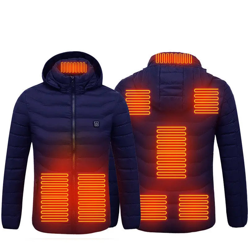 Winter Heated Jacket USB Electric Cotton Coat Zip-up Heater Thermal Clothing Heating Vest For Men Know You're Still Able