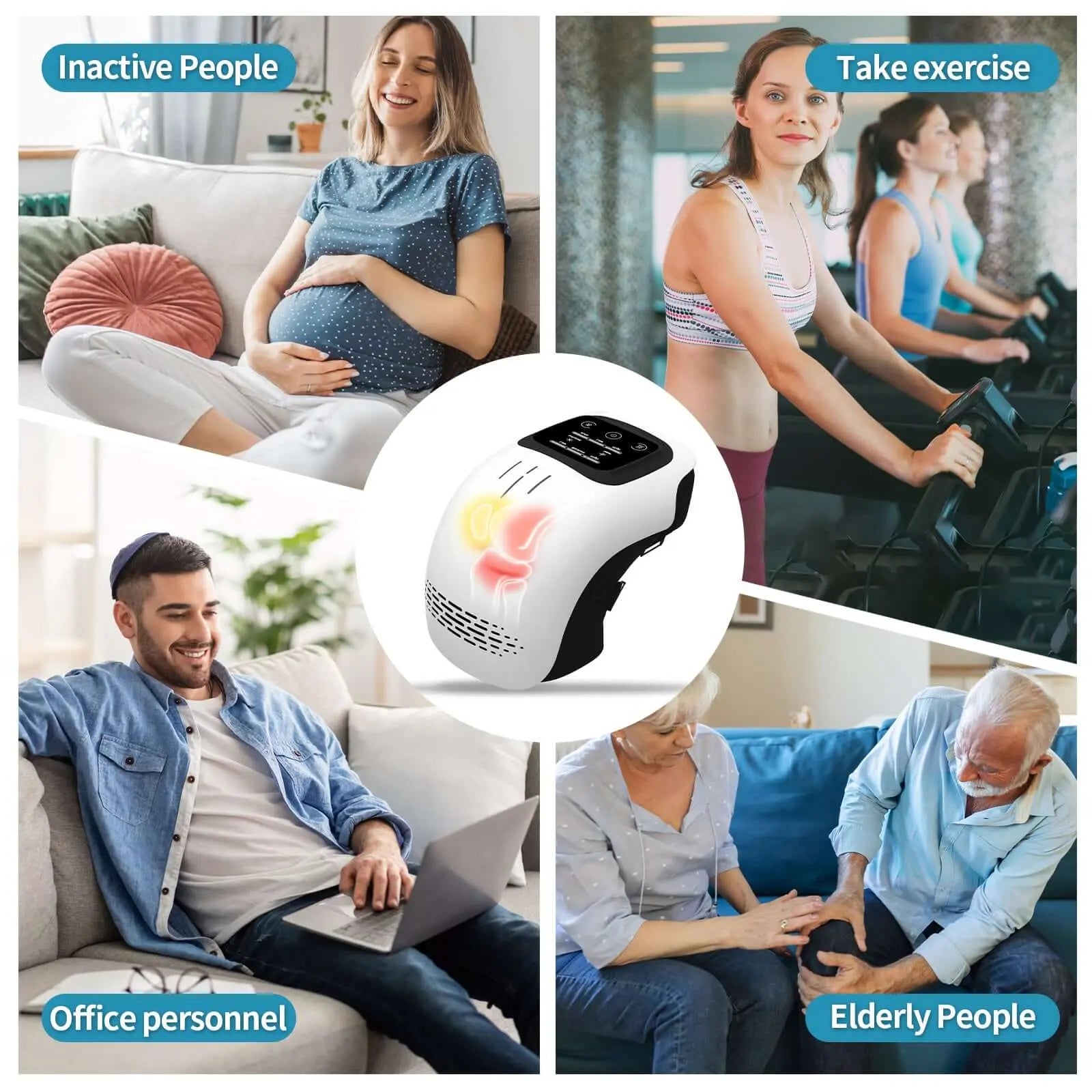 Intelligent Home Use Electric Intelligent Kneading Heating Knee Massager Rechargeable Pain Relief Infrared Laser Vibration Knee Massager Know You're Still Able
