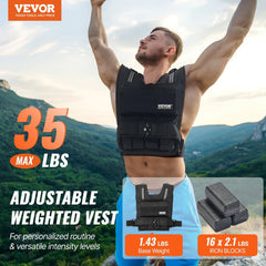 Adjustable Weighted Vest, 35lb Weight Vest With Iron Weights, Shoulder Pad, And Reflective Stripe, Body Weight Vest Exercise Set For Men Women, Workout Equipment For Strength Training Running Know You're Still Able
