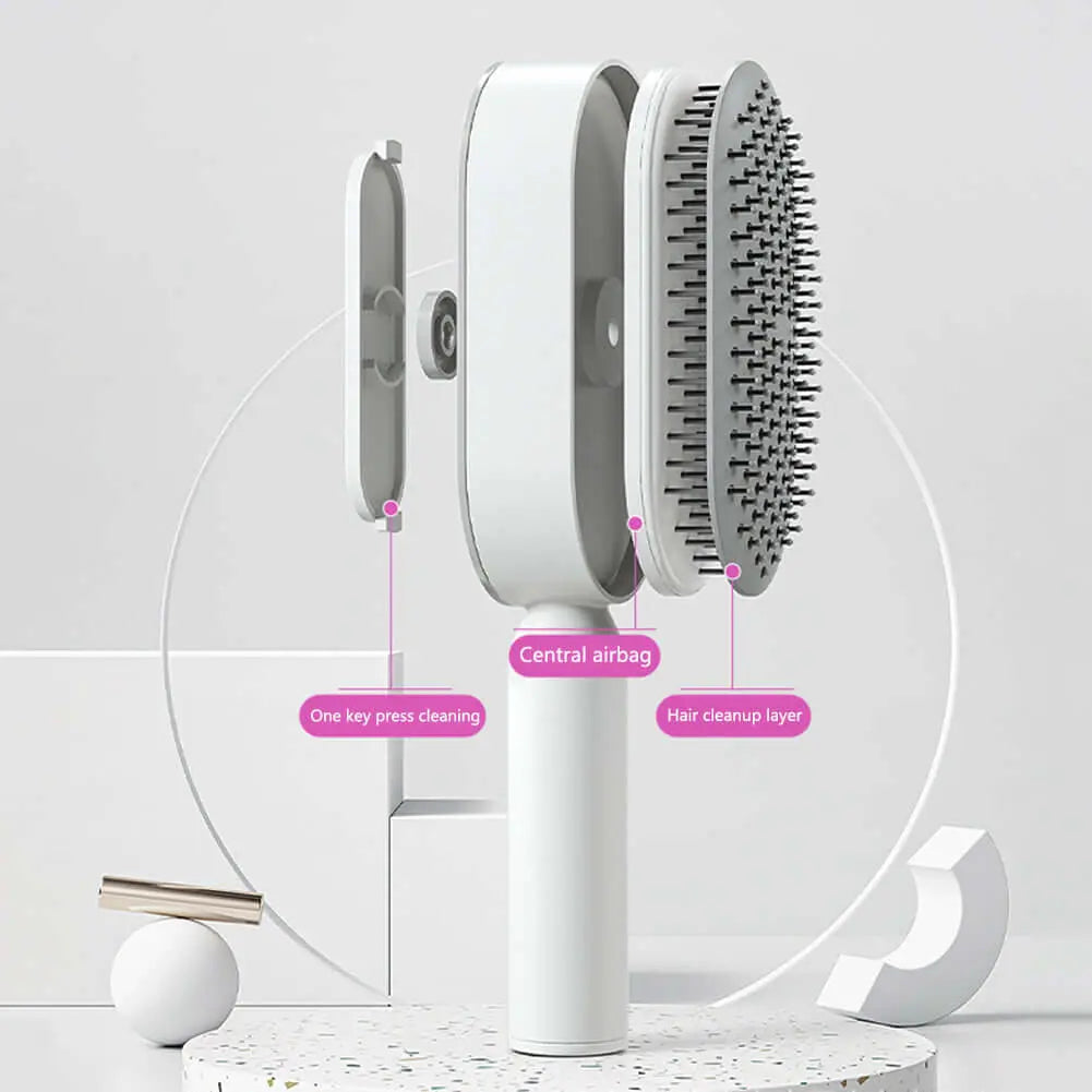 Self Cleaning Hair Brush For Women One-key Cleaning Hair Loss Airbag Massage Scalp Comb Anti-Static Hairbrush Know You're Still Able