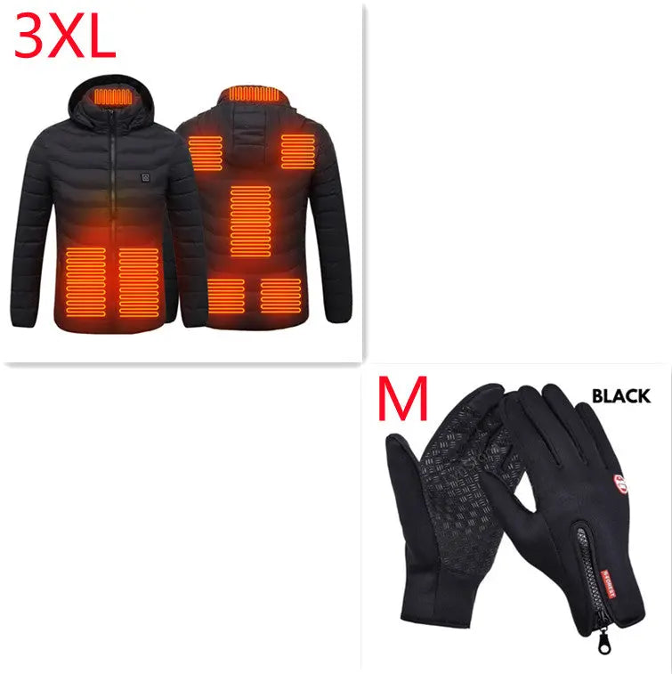 Winter Heated Jacket USB Electric Cotton Coat Zip-up Heater Thermal Clothing Heating Vest For Men Know You're Still Able