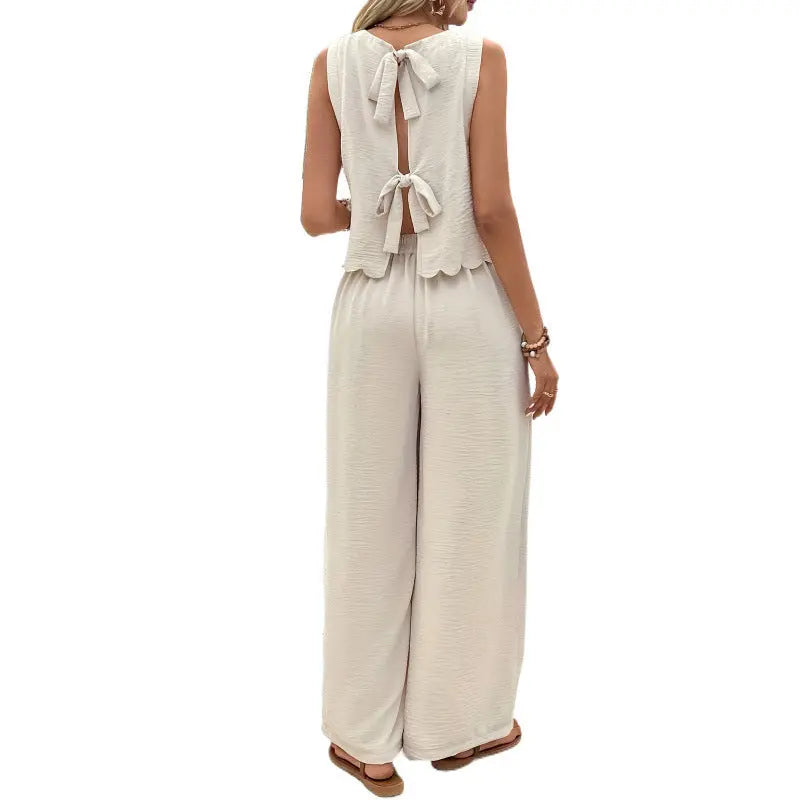 Casual Sleeveless Vest Casual Trousers Suit Summer Tank Top Casual Pants Set For Daily Wear Women's Clothing Know You're Still Able