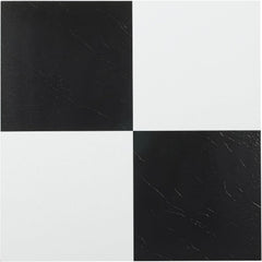 Black and White Vinyl Peel and Stick Tile Square 20 PK Luxury Flooring 12 X 12