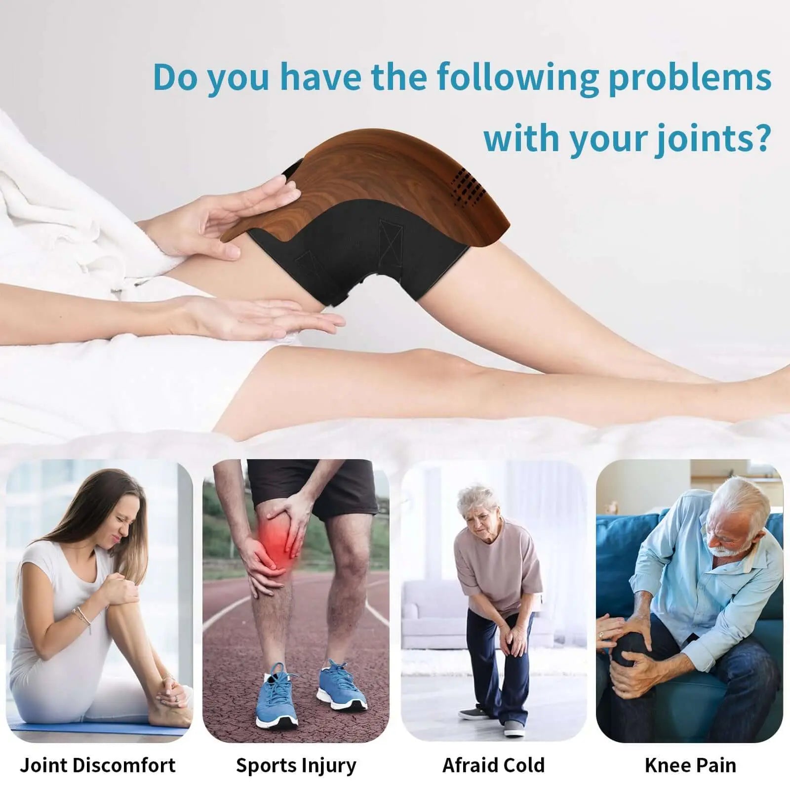 Intelligent Home Use Electric Intelligent Kneading Heating Knee Massager Rechargeable Pain Relief Infrared Laser Vibration Knee Massager Know You're Still Able