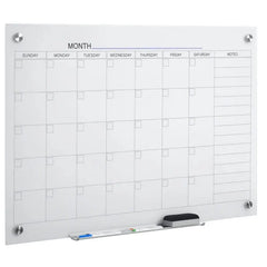 Dry Erase Wall Calendar Glass Whiteboard Monthly Planner For Homeschool Supplies & Home Office Organization With 4 Markers And 1 Eraser,Frameless Know You're Still Able