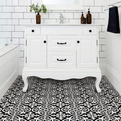 Gothic Peel & Stick Floor Tiles, Black, 24"X24", 10 Pack