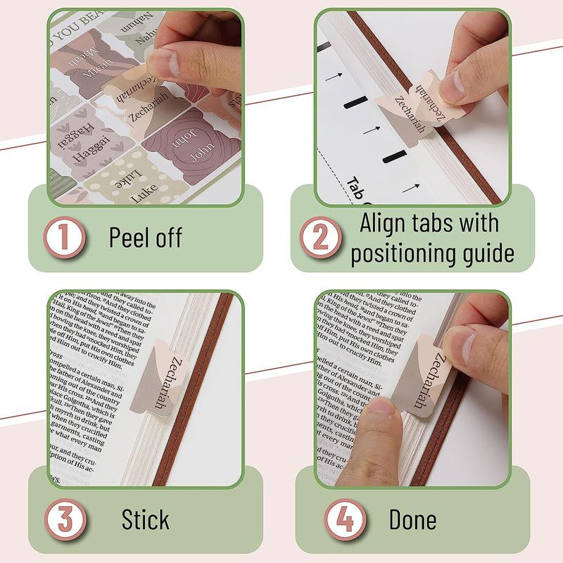 Bible Tabs (75Pcs/Set), Laminated Bible Tabs for Women and Men, Bible Index Tabs, Bible Book Tabs, Bible Labels Tabs, Office Stationery & Supplies