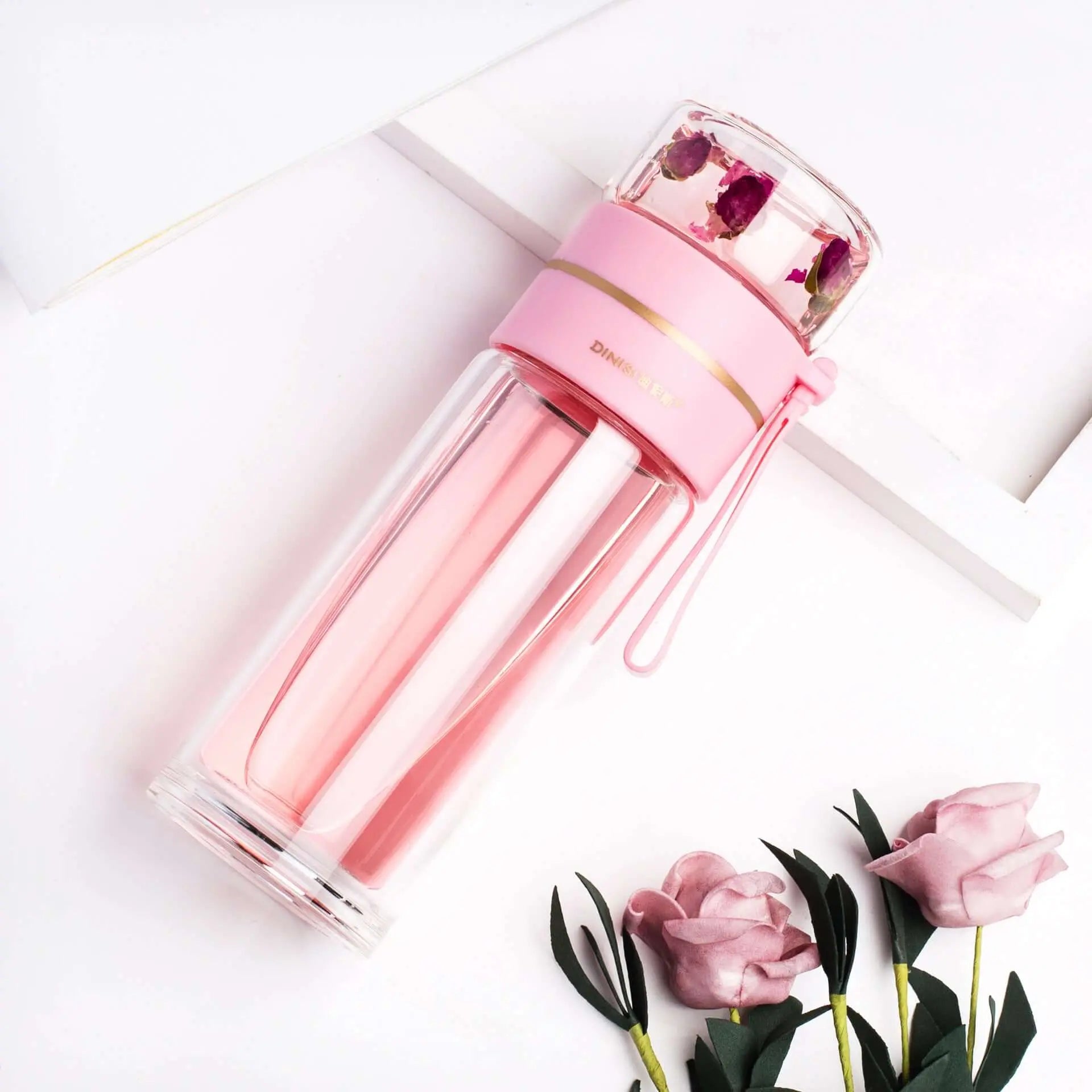Glass Water Bottle With Tea Infuser Filter Tea Separation Double Wall Glass Bottle Leakproof Water Bottle Know You're Still Able