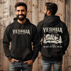 Religious Hoodie, YESHUA, John 14:6 Bible Verse Sweatshirt, Christian Apparel, Unisex Religious Gift, Inspirational Clothing