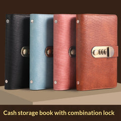 Cash Savings Book with Password Lock – Financial Storage & Budget Organizer Notebook for Money Saving, Expense Tracking & Secure Cash Management