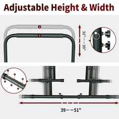 Power Tower Dip Station Pull Up Bar Stand Adjustable Height Heavy Duty Multi-Function Fitness Training Equipment Know You're Still Able