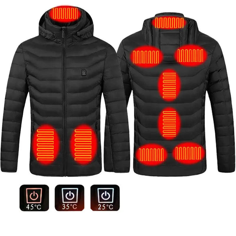 Winter Heated Jacket USB Electric Cotton Coat Zip-up Heater Thermal Clothing Heating Vest For Men Know You're Still Able